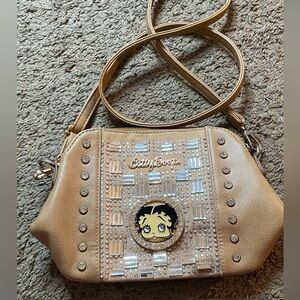 Betty Boop Rhinestone Crossbody Satchel